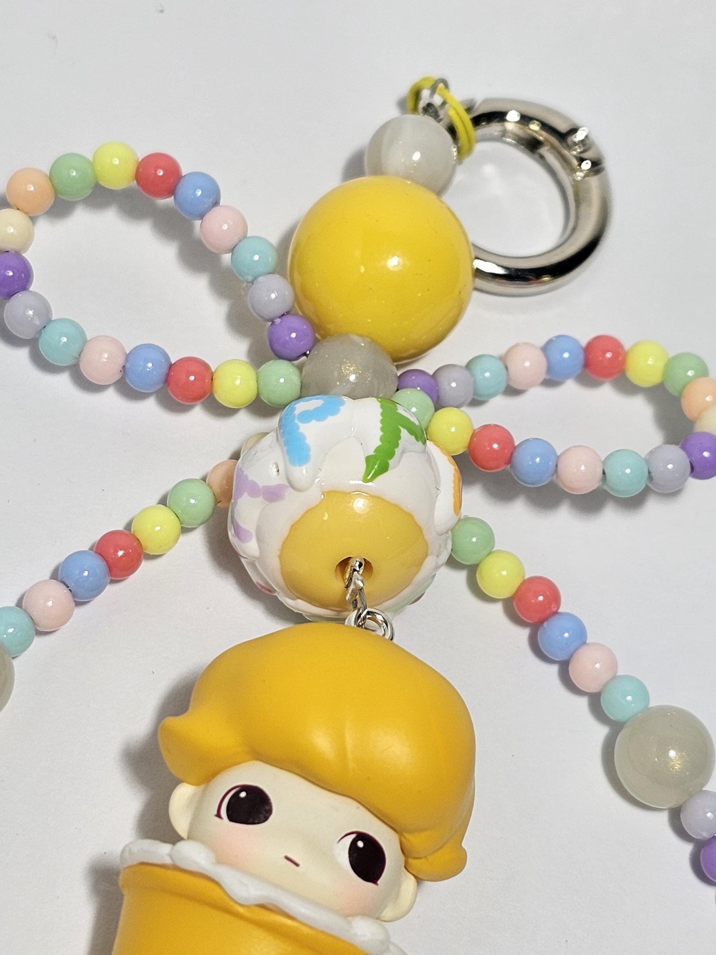 CUSTOM Authentic POPMART Bean edited! Dimoo Cup one-of-a-kind handmade w/ painted beads - keychain or phone charm, Dimoo Starbucks, Fendi,