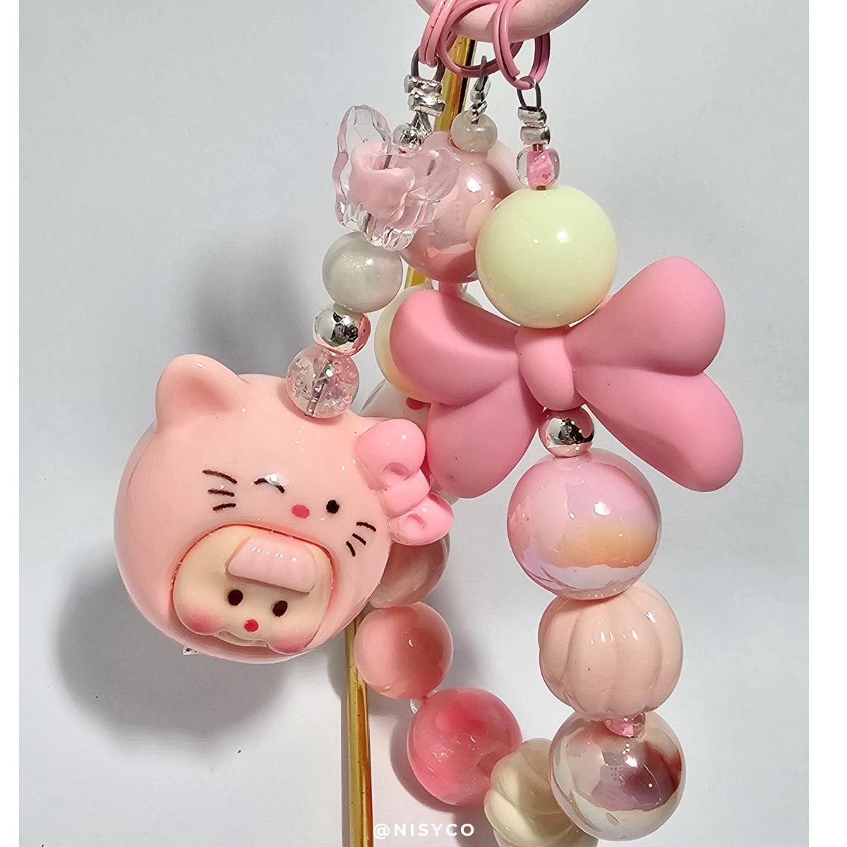 DUOMEI SANRIO handmade with painted beads, beads, keychain or phone charm Kawaii Japan | HelloKitty, Keroppi, Pochacco, Cinnamoroll