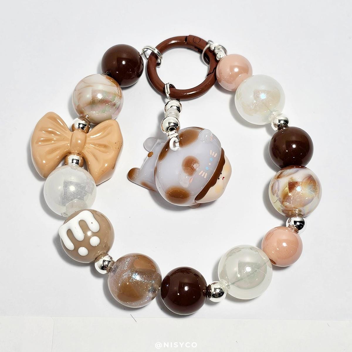 Authentic AMLSS Bean handmade painted beads keychain or phone charm Kawaii Japan | Cute Chain Christmas Gift