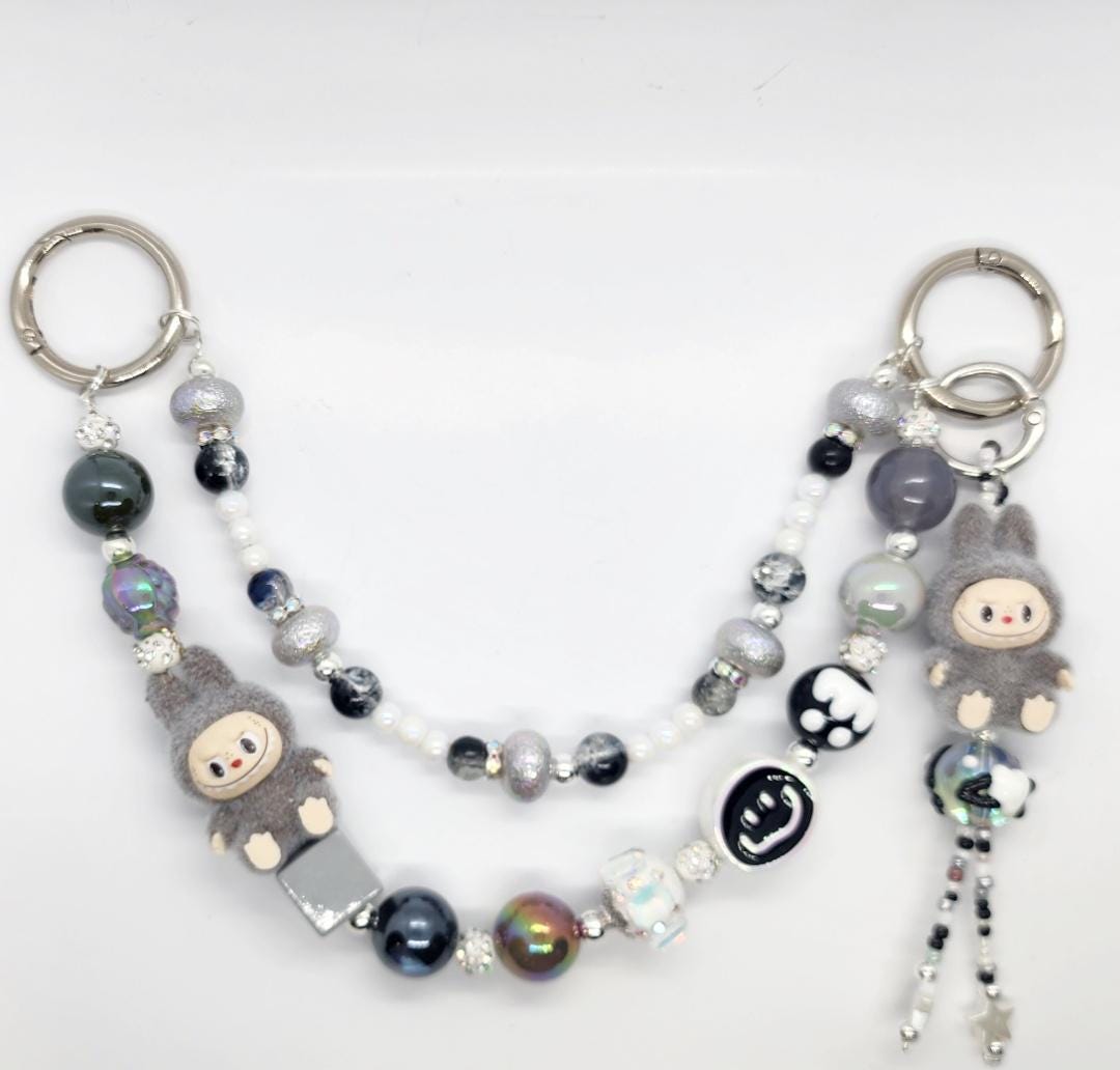 Beaded Bag Chain | one-of-a-kind handmade | Labubu | charms, Have a seat, Macaron, Valentine's Gift, high quality beads