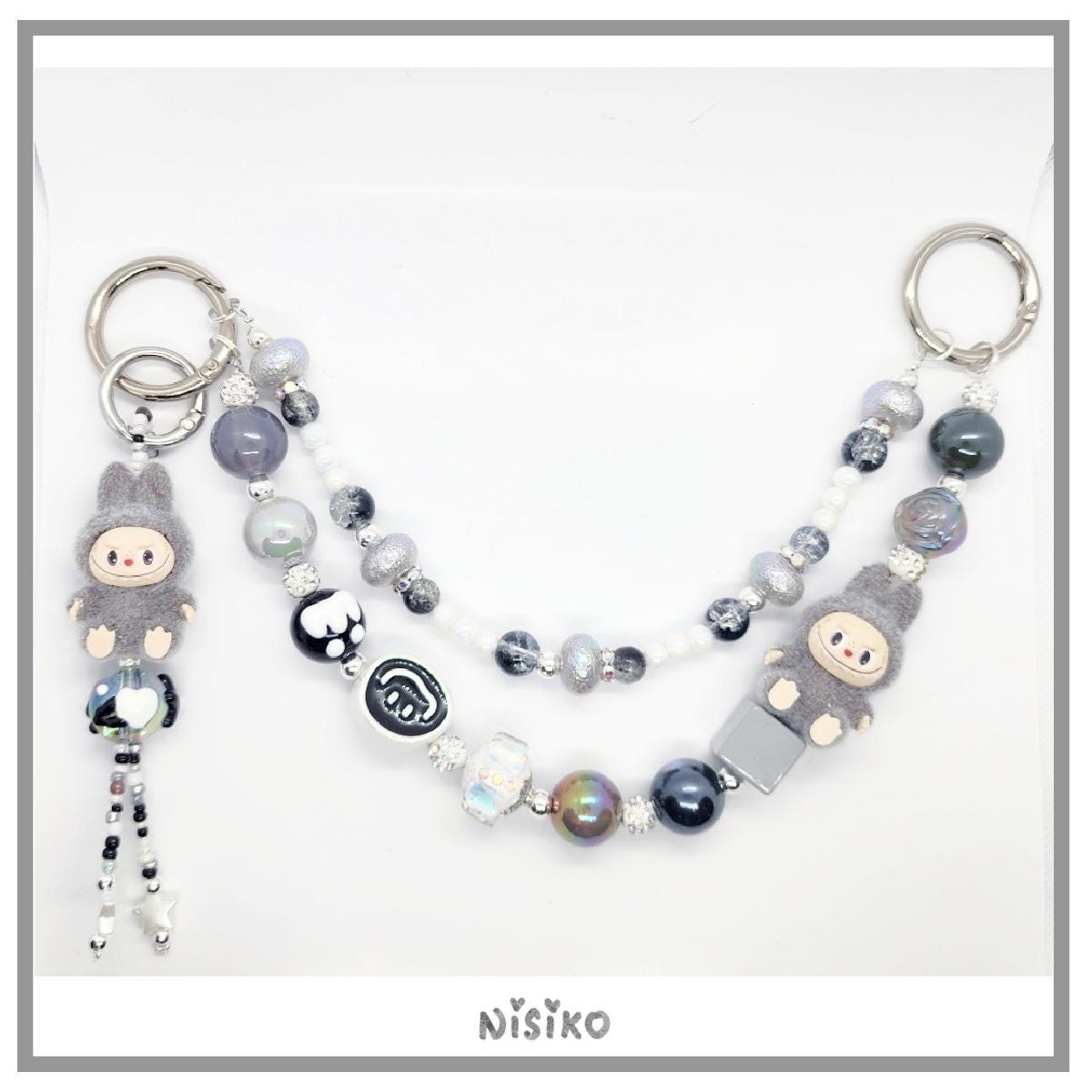 Beaded Bag Chain | one-of-a-kind handmade | Labubu | charms, Have a seat, Macaron, Valentine's Gift, high quality beads