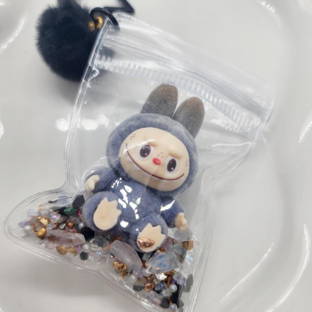 Labubu The Monsters simple soft short fur Bean in bag carrying case!