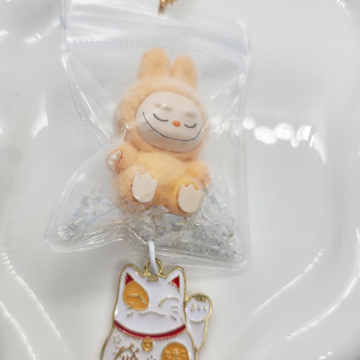 Labubu The Monsters simple soft short fur Bean in bag carrying case!