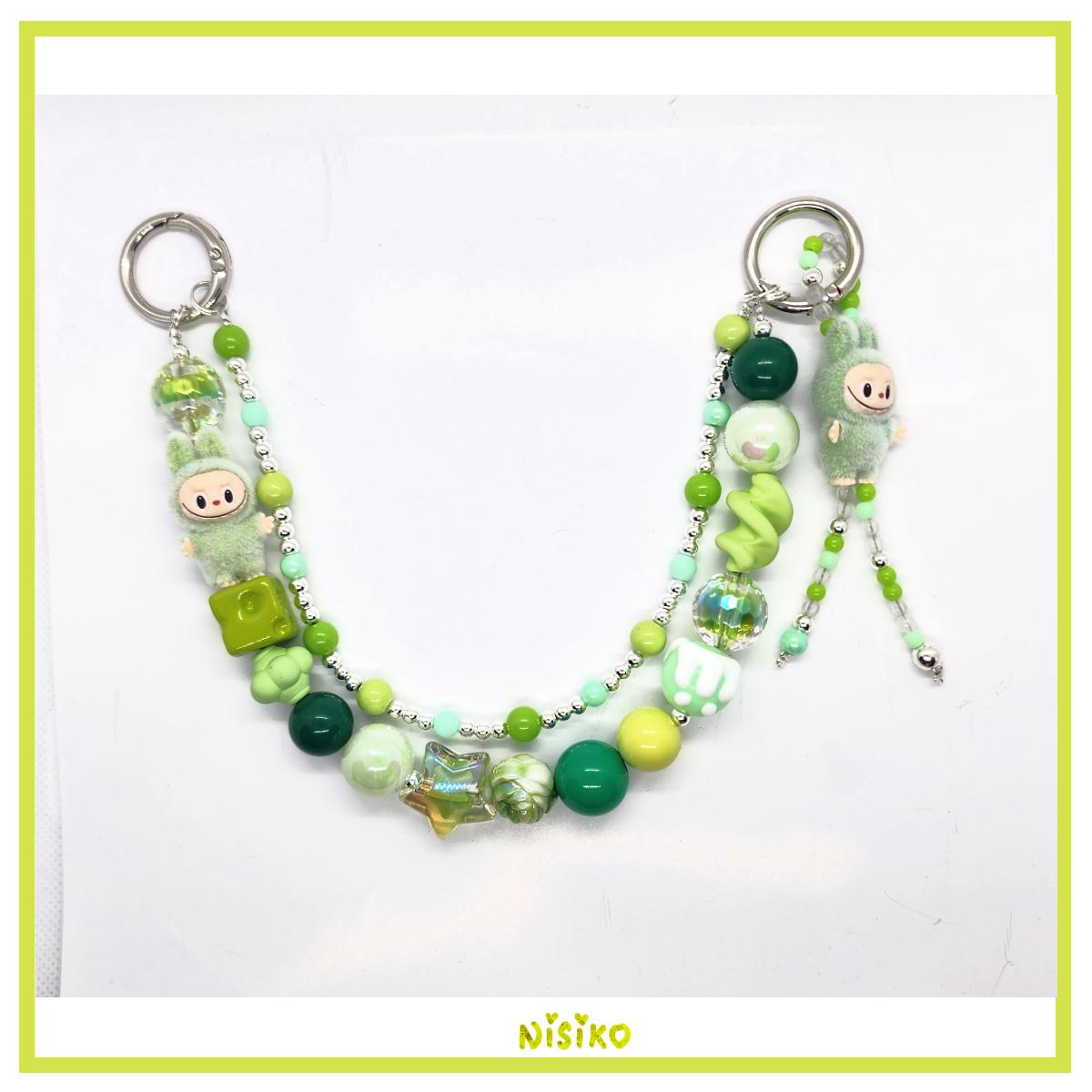 Beaded Bag Chain | one-of-a-kind handmade | Labubu | charms, Have a seat, Macaron, Valentine's Gift, high quality beads
