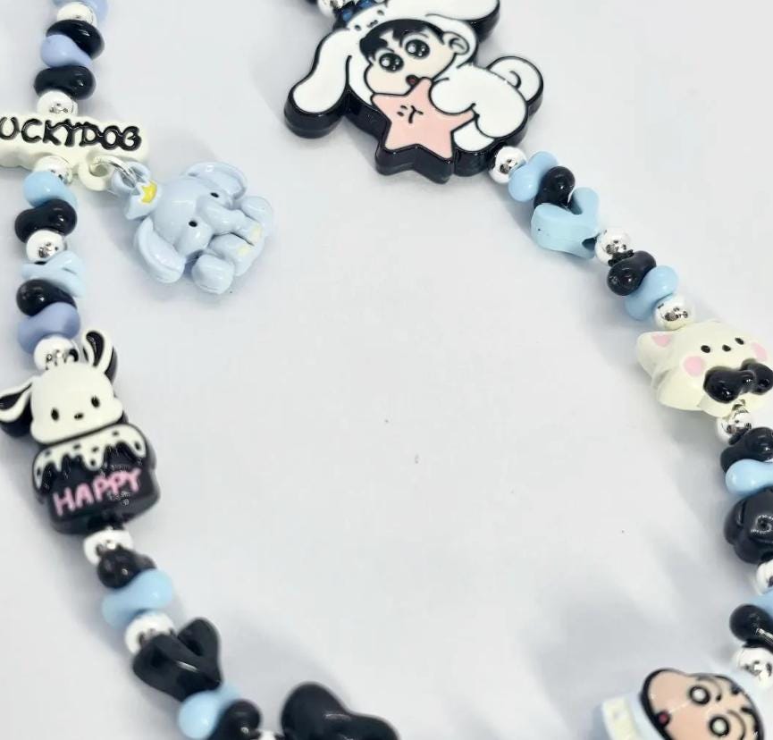 POPMART The Monsters Labubu | Crayon Shin Chan with alloy metal beads keychain or phone charm, Kawaii Japan | Cute Chain GiftMother's Day