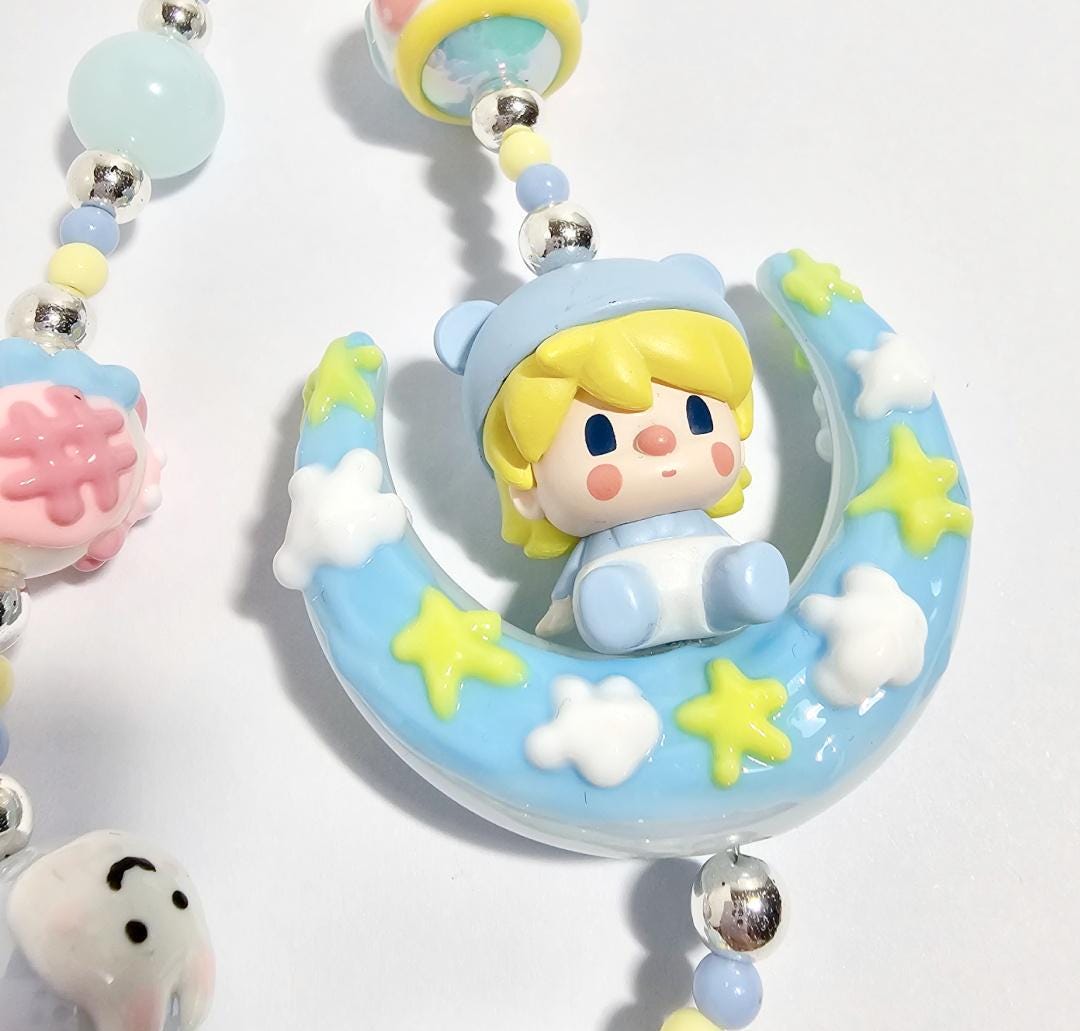 POPMART Sweet Bean authentic popbean moon bead keychain or phone charm | Kawaii , Cute Chain Gift Mother's Day