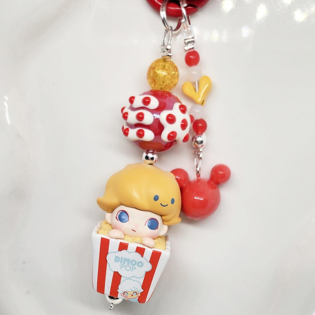 Dimoo edited bean figure small keychain, one of a kind, great gift, phone charm Mother's Day