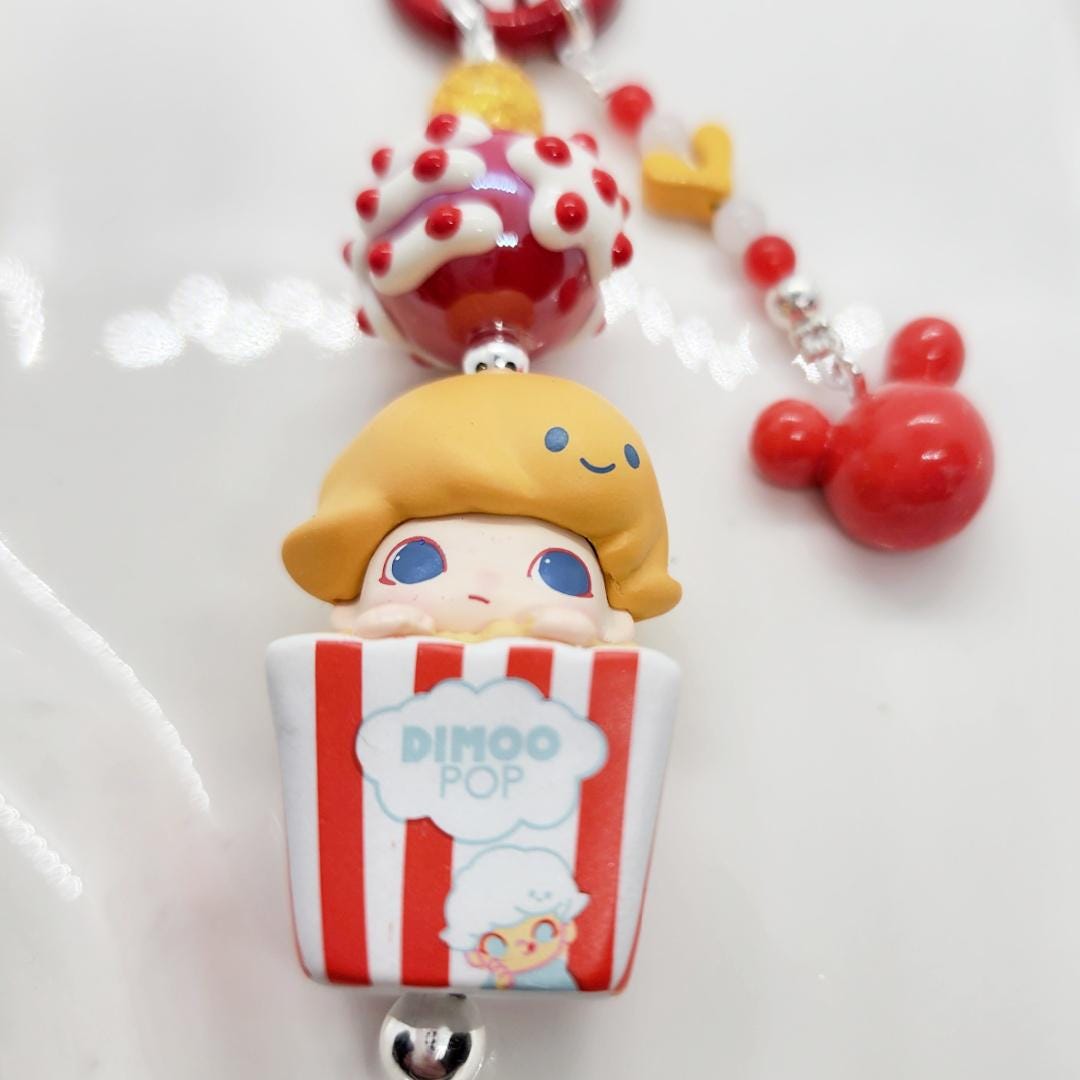 Dimoo edited bean figure small keychain, one of a kind, great gift, phone charm Mother's Day
