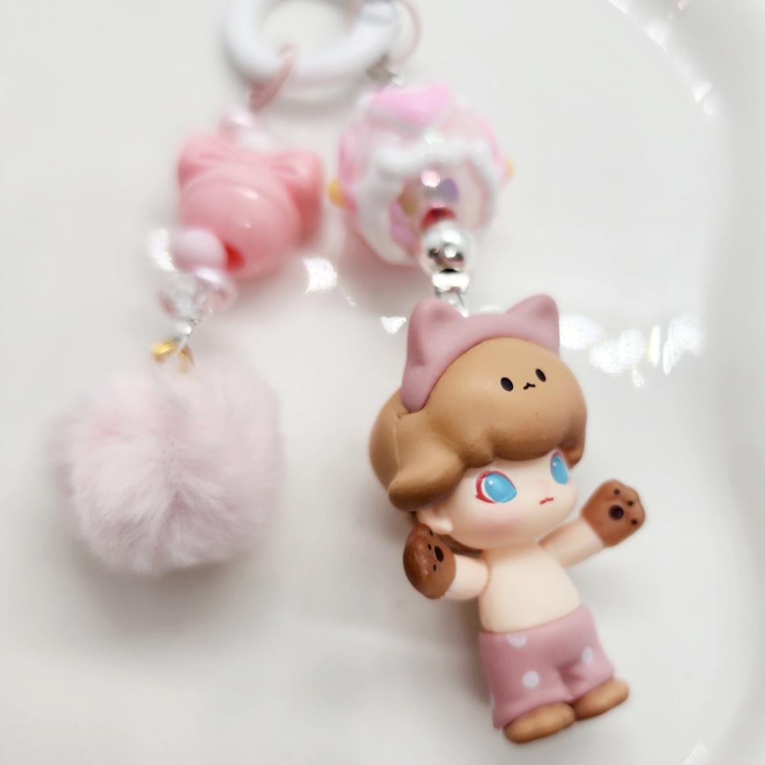 Dimoo edited bean figure small keychain, one of a kind, great gift, phone charm Mother's Day
