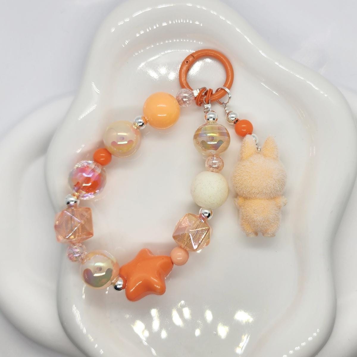 Labubu The Monsters POPMART Bean one-of-a-kind high quality beads - keychain or phone charm, furry | Macaron Larger | Gift