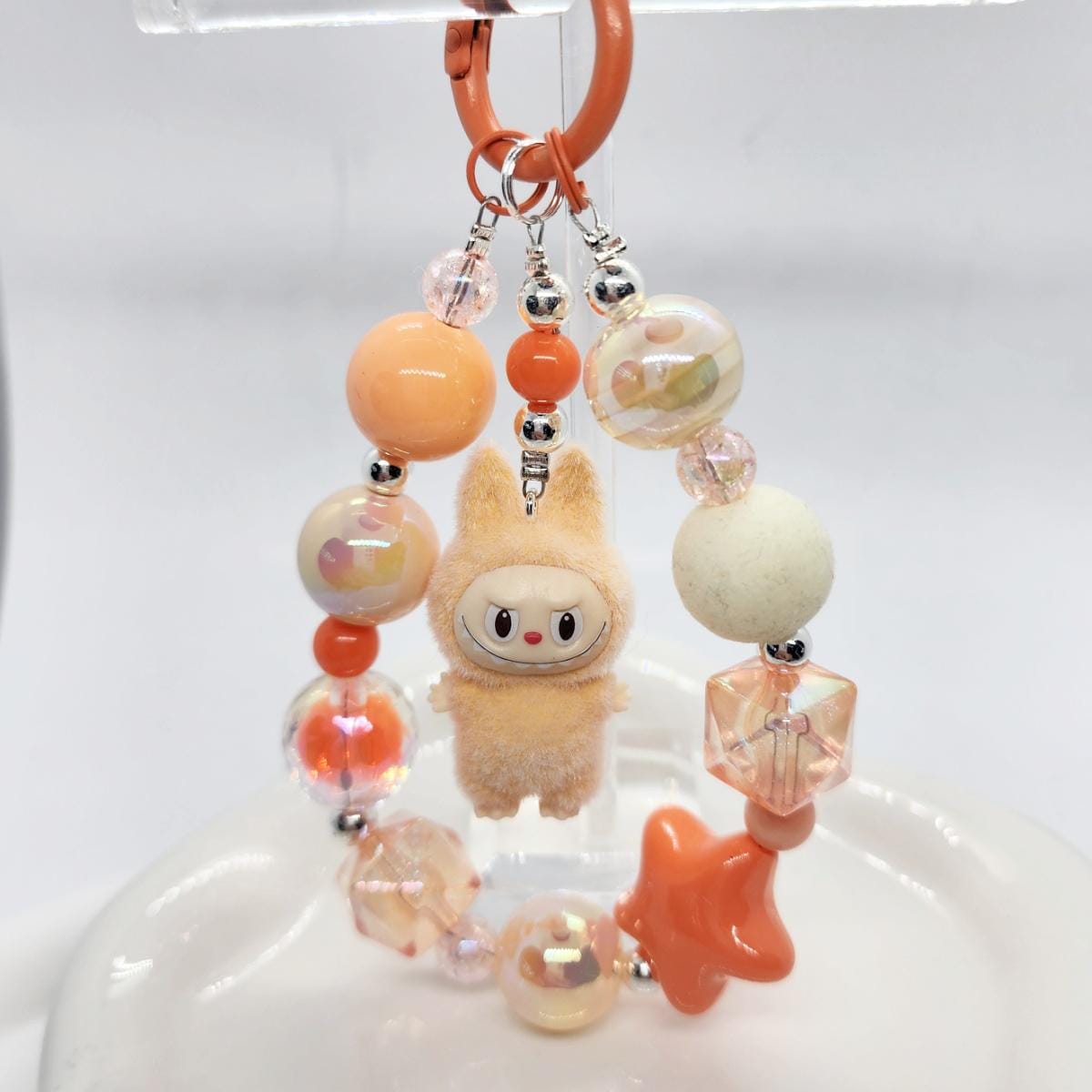 Labubu The Monsters POPMART Bean one-of-a-kind high quality beads - keychain or phone charm, furry | Macaron Larger | Gift