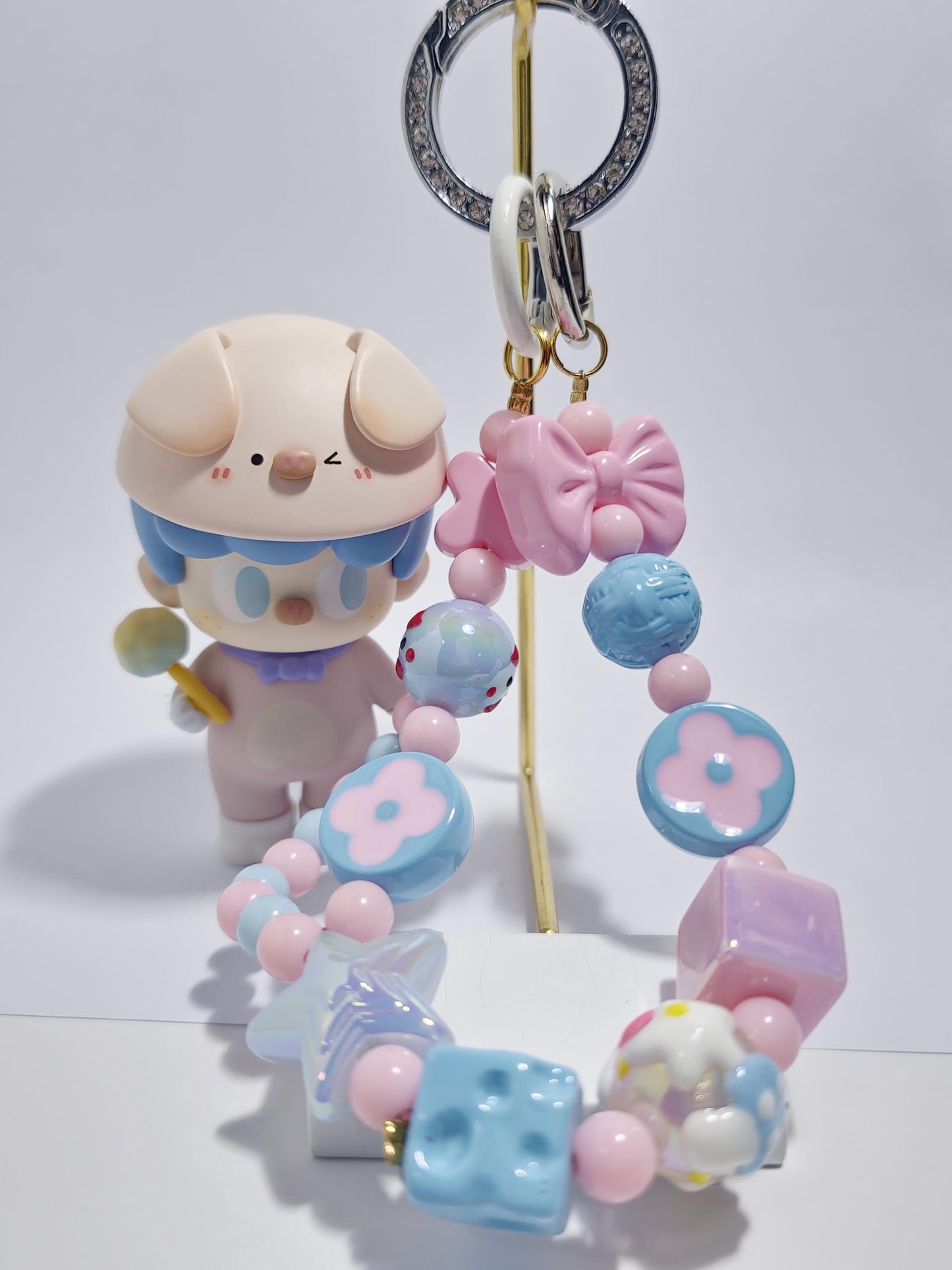 Discounted BUNNY beaded keychain and Authentic Figure Kawaii | Cute Chain Gift Mother's Day