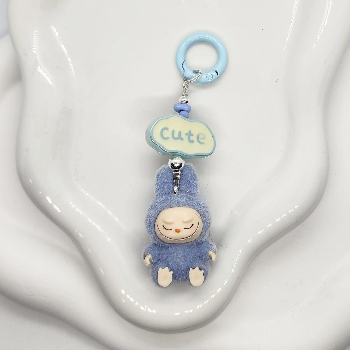 Exclusive * Labubu The Monsters short fur Bean! one-of-a-kind handmade - keychain or phone charm, Gift, Mother's Day