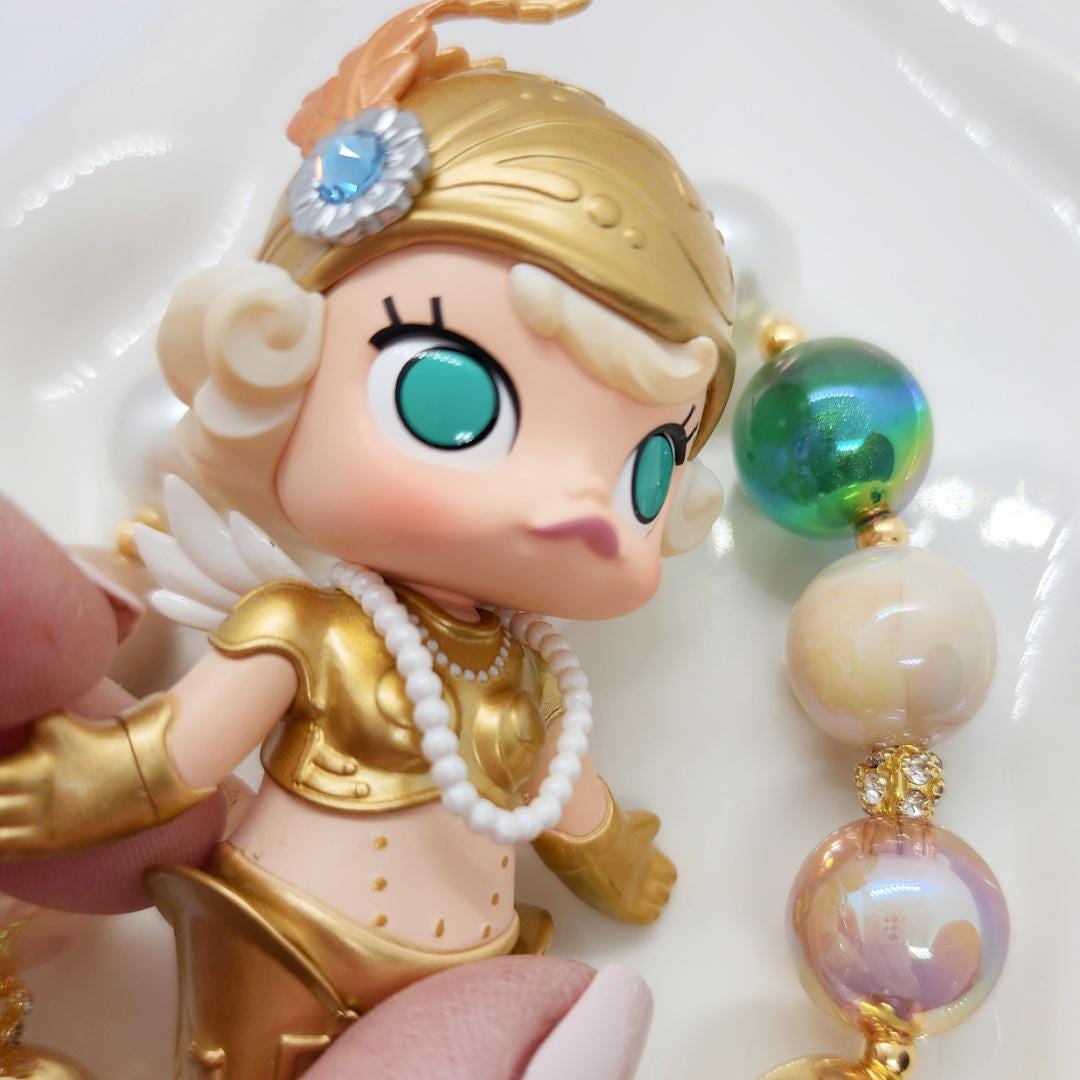 Authentic POPMART 13TH Anniversary MOLLY goddess with ID card one-of-a-kind handmade- keychain or phone charm,