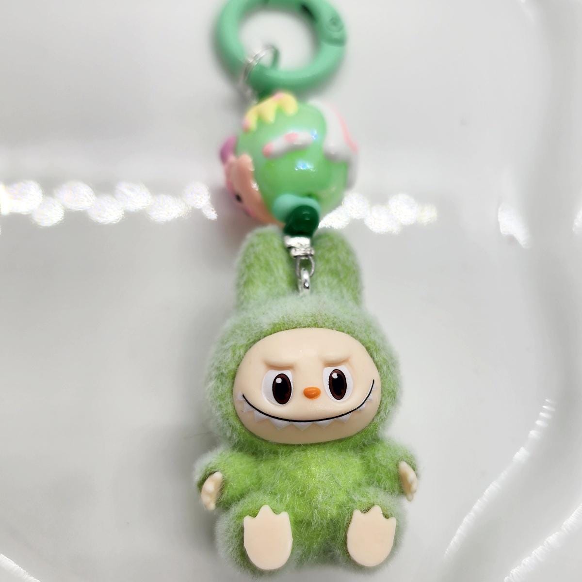 Exclusive * Labubu The Monsters short fur Bean! one-of-a-kind handmade - keychain or phone charm, Gift, Mother's Day