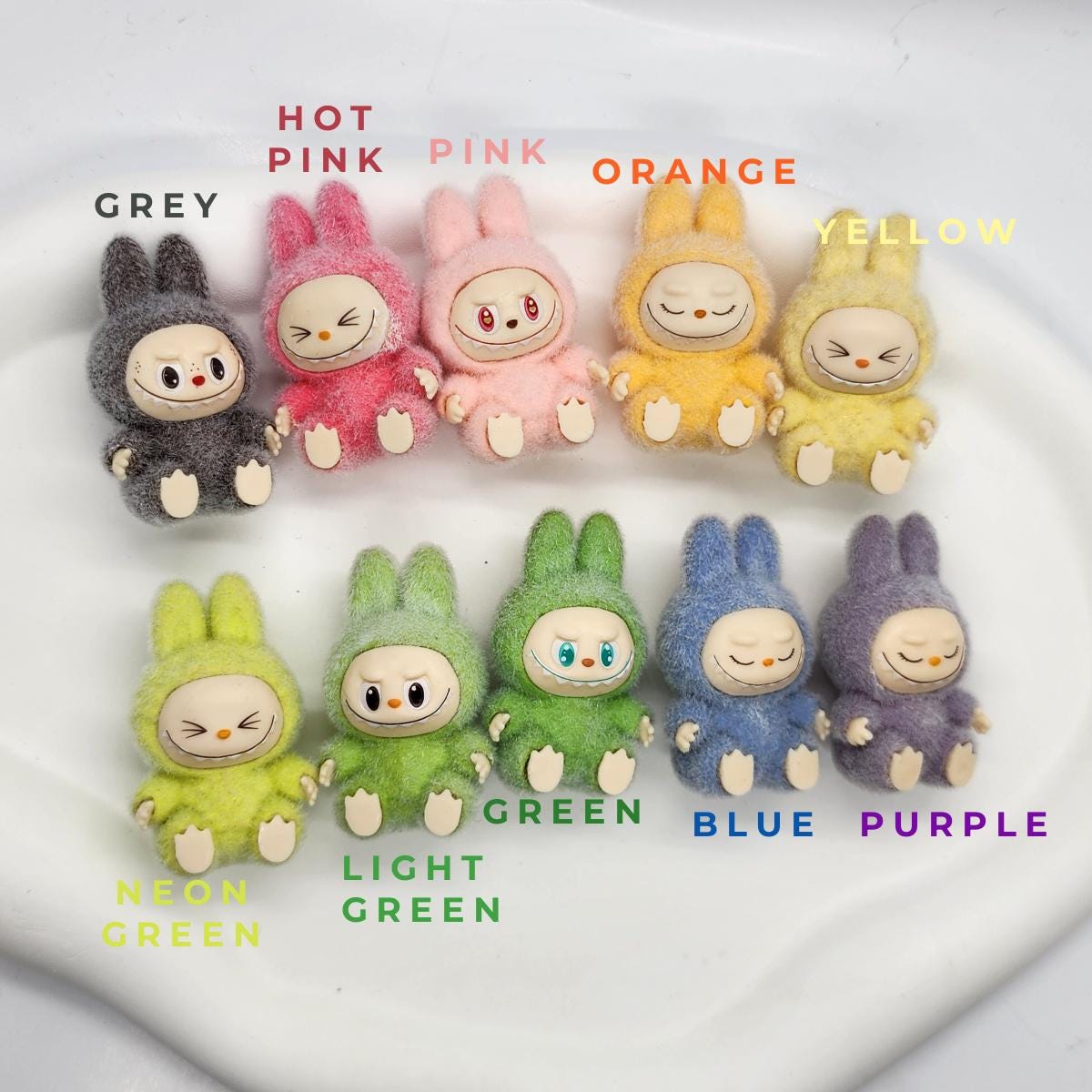 Exclusive * Labubu The Monsters short fur Bean! one-of-a-kind handmade - keychain or phone charm, Gift, Mother's Day