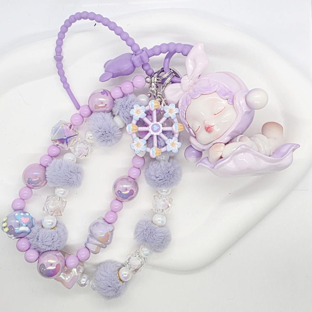 Skull Panda Warmth beaded handmade keychain and figure Kawaii Japan | Multi chains and charms Mother's Day