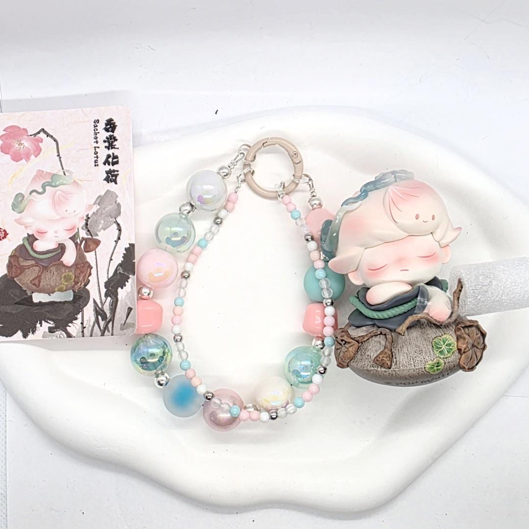 Popmart Dimoo Stories in the Cup - Sachet Lotus Authentic with beaded chain - all accessories and box avaliable