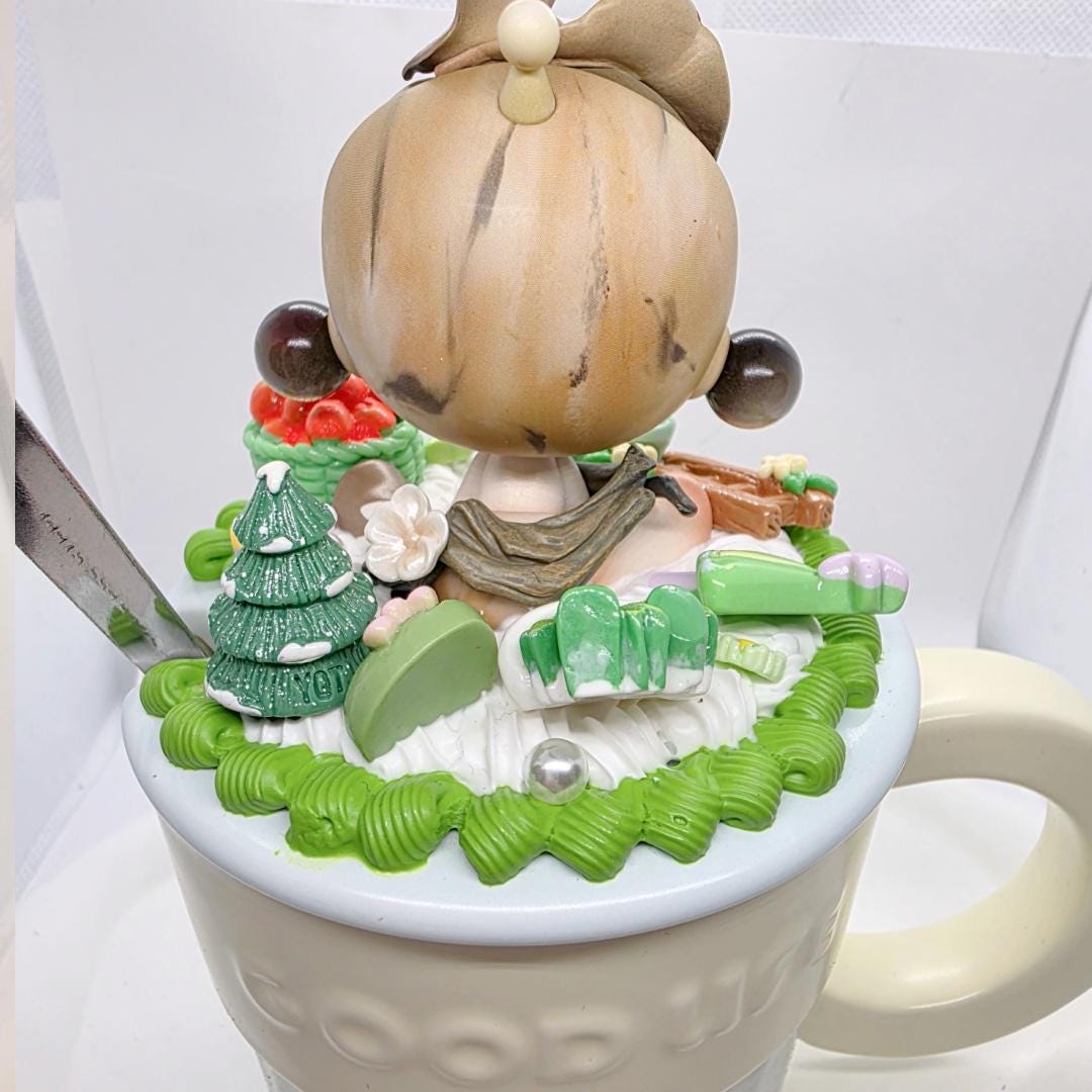 Authentic Figures cream DIY cup, mug, Skull Panda Kawaii Japan, Cute Chain Mother's Day