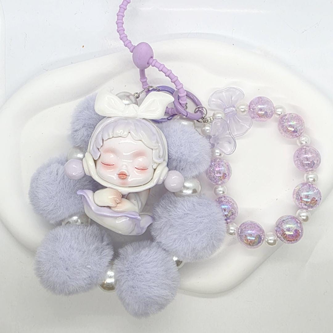Skull Panda Warmth beaded handmade keychain and figure Kawaii Japan | Multi chains and charms Mother's Day