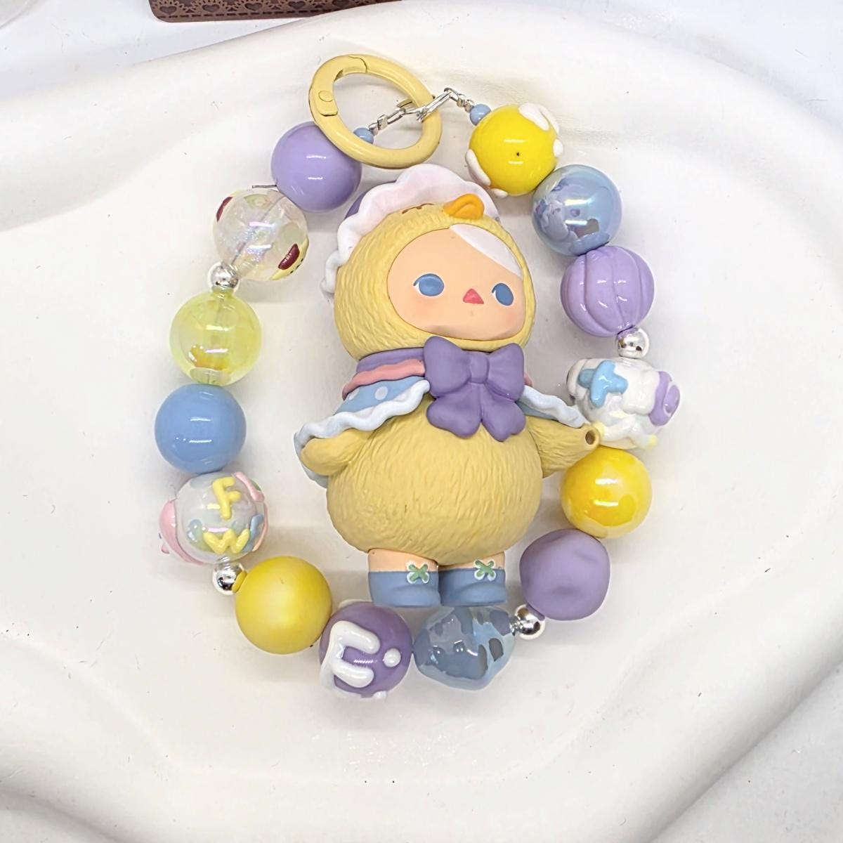 Authentic POPMART PUCKY Banana one-of-a-kind handmade- keychain or phone charm,Mother's Day