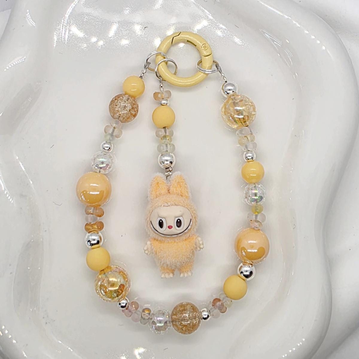 Labubu The Monsters Bean one-of-a-kind high quality beads - keychain or phone charm, furry | Macaron small| Mother's Day