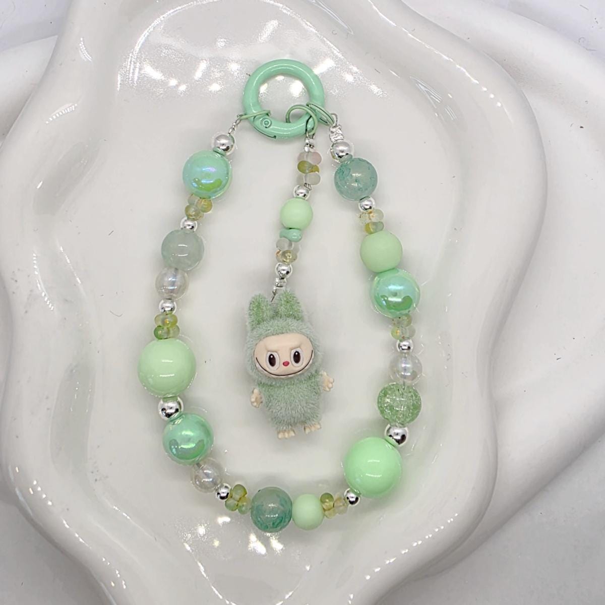 Labubu The Monsters Bean one-of-a-kind high quality beads - keychain or phone charm, furry | Macaron small| Mother's Day
