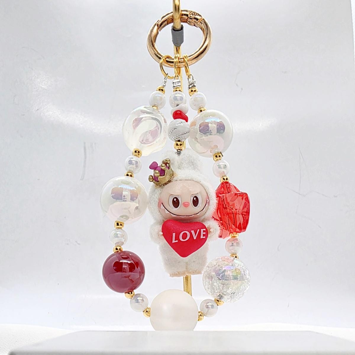 Labubu The Monsters LOVE POPMART Bean one-of-a-kind high quality beads - keychain or phone charm, furry | Macaron Larger | Gift