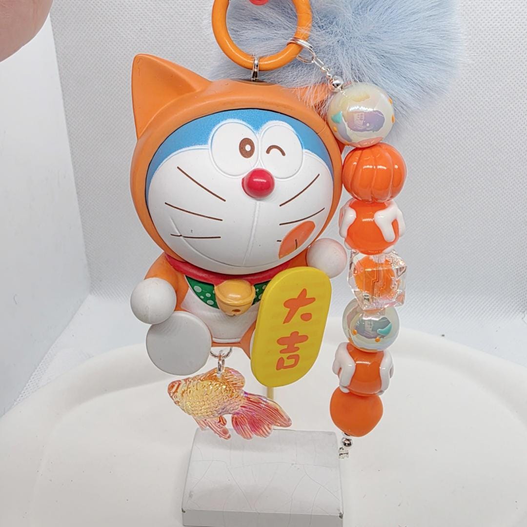 Discounted Doraemon Figure one-of-a-kind handmade chain, furball, bag charm Mother's Day