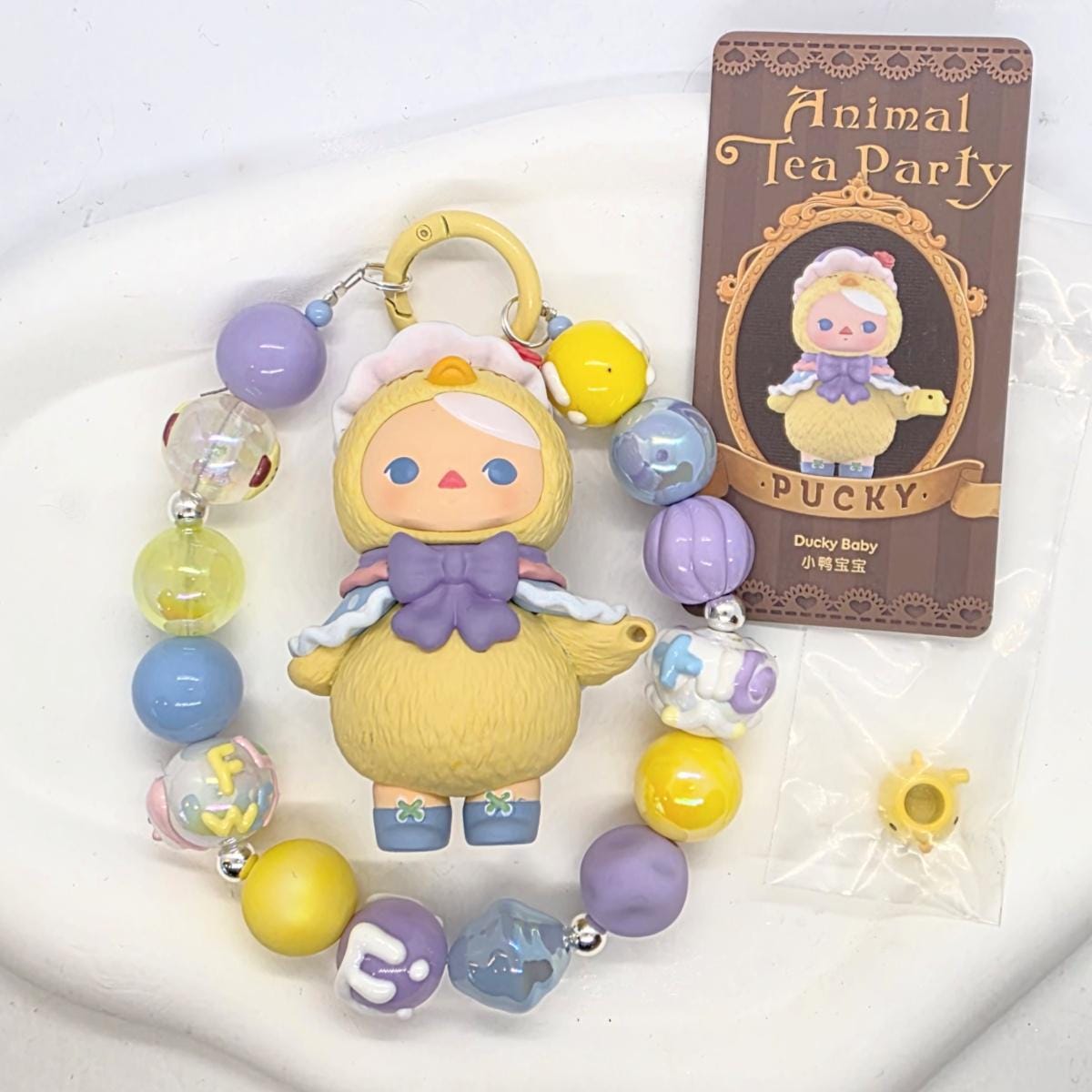 Authentic POPMART PUCKY Banana one-of-a-kind handmade- keychain or phone charm,Mother's Day