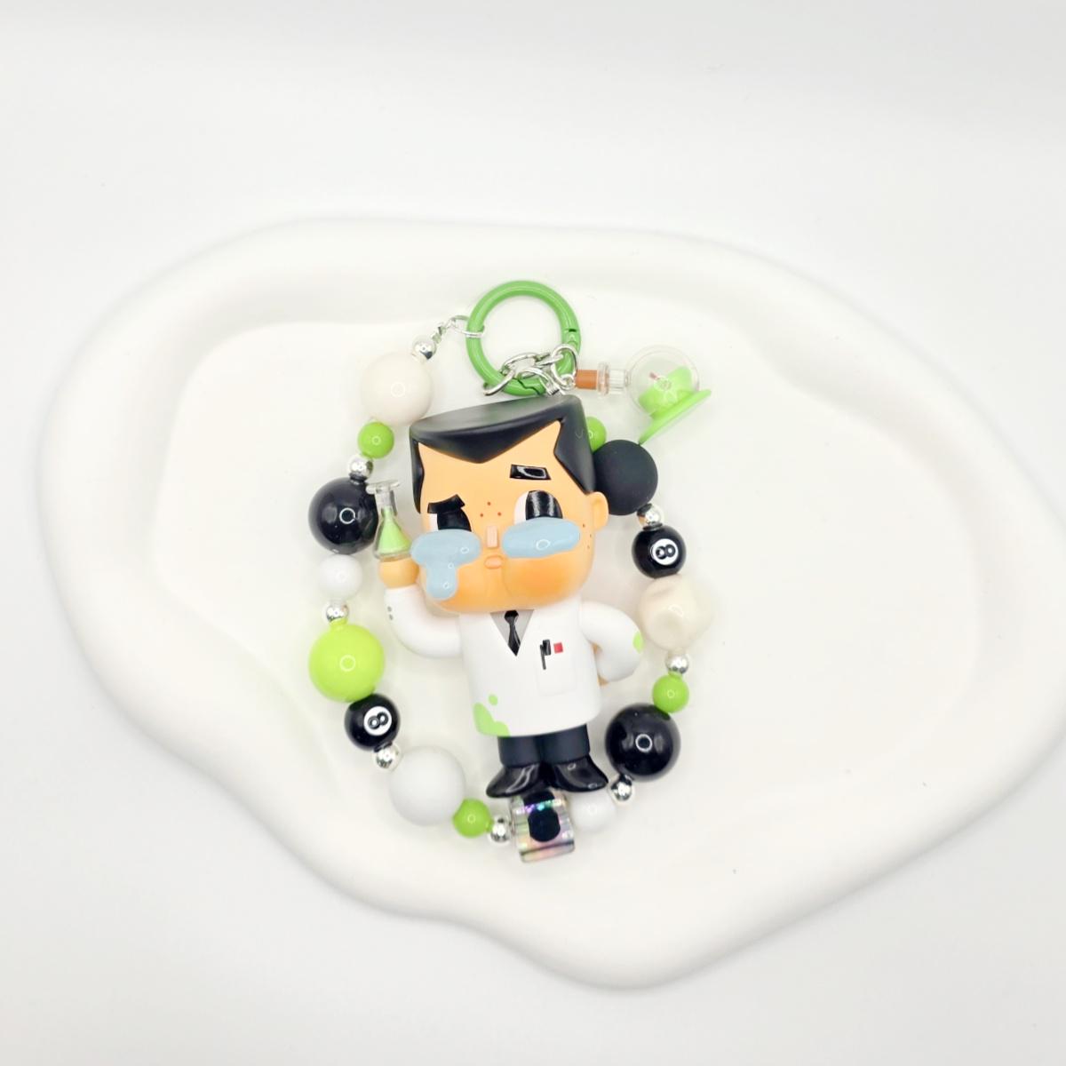 Authentic POPMART Crybaby keychain with beaded chain | phone or bag charm