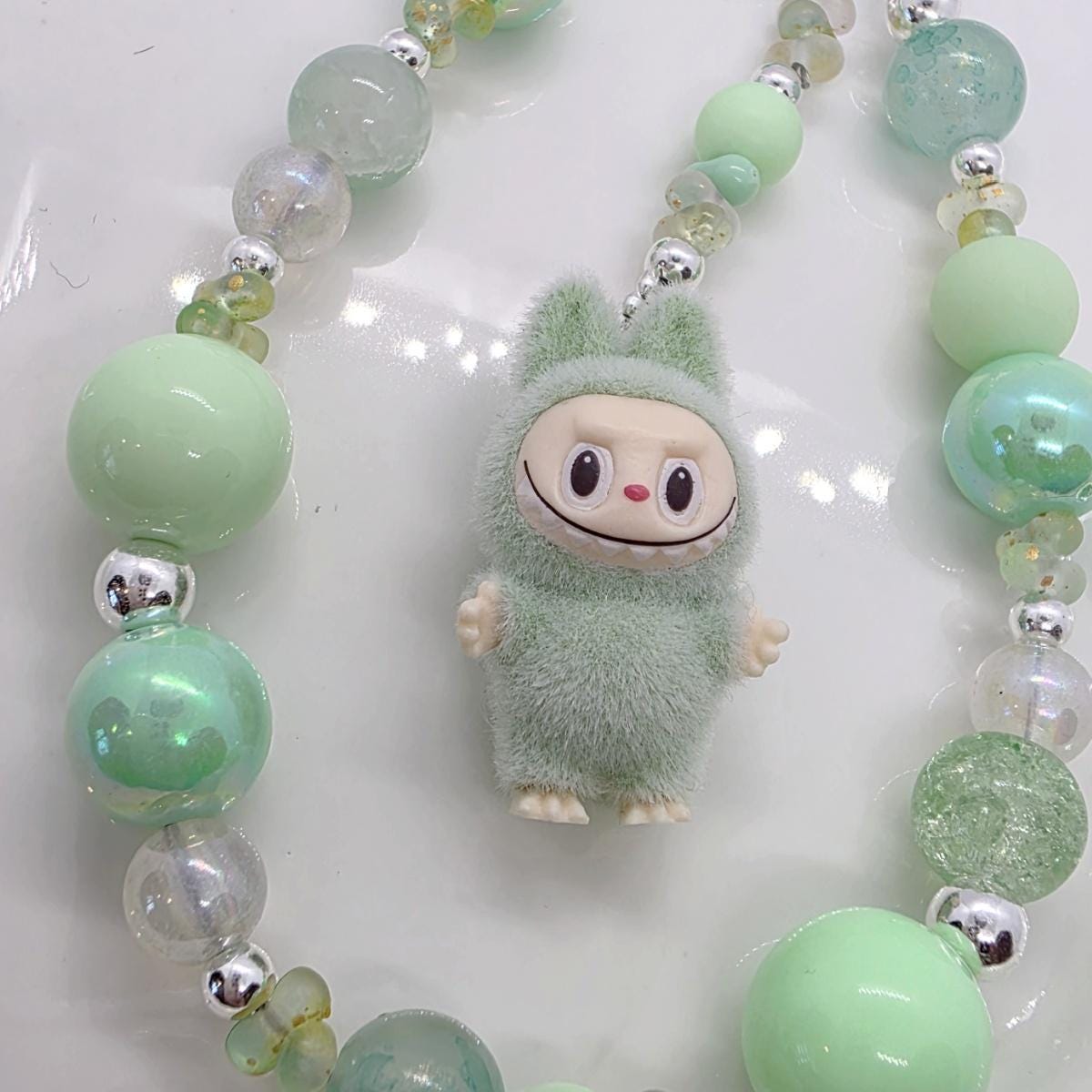 Labubu The Monsters Bean one-of-a-kind high quality beads - keychain or phone charm, furry | Macaron small| Mother's Day