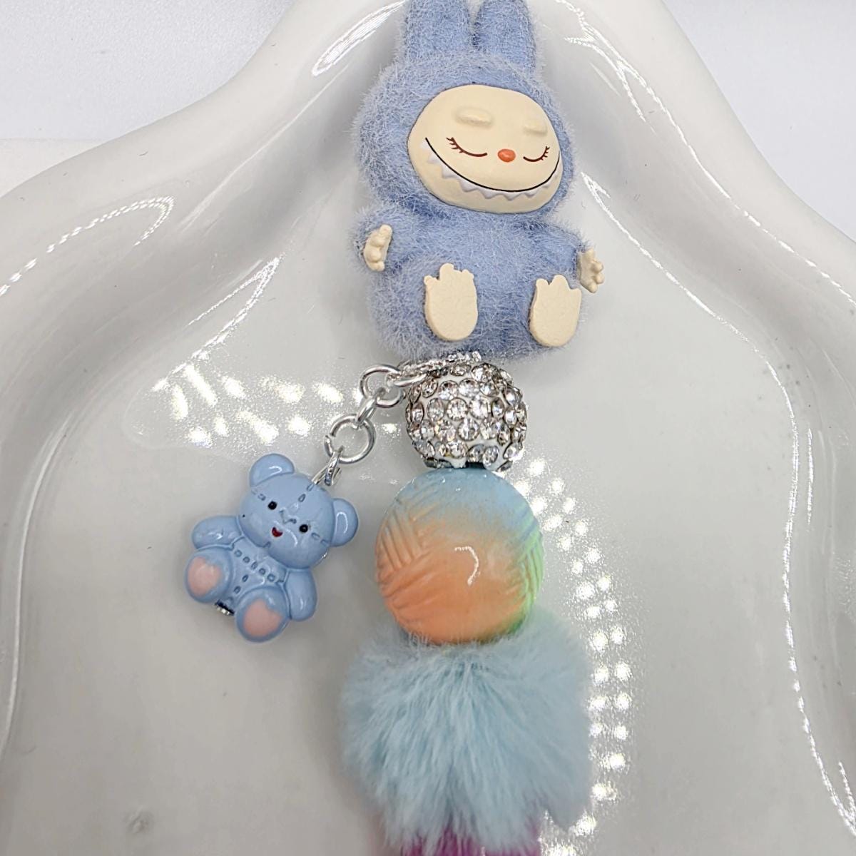 Labubu The Monsters soft short fur Bean! one-of-a-kind handmade pen!