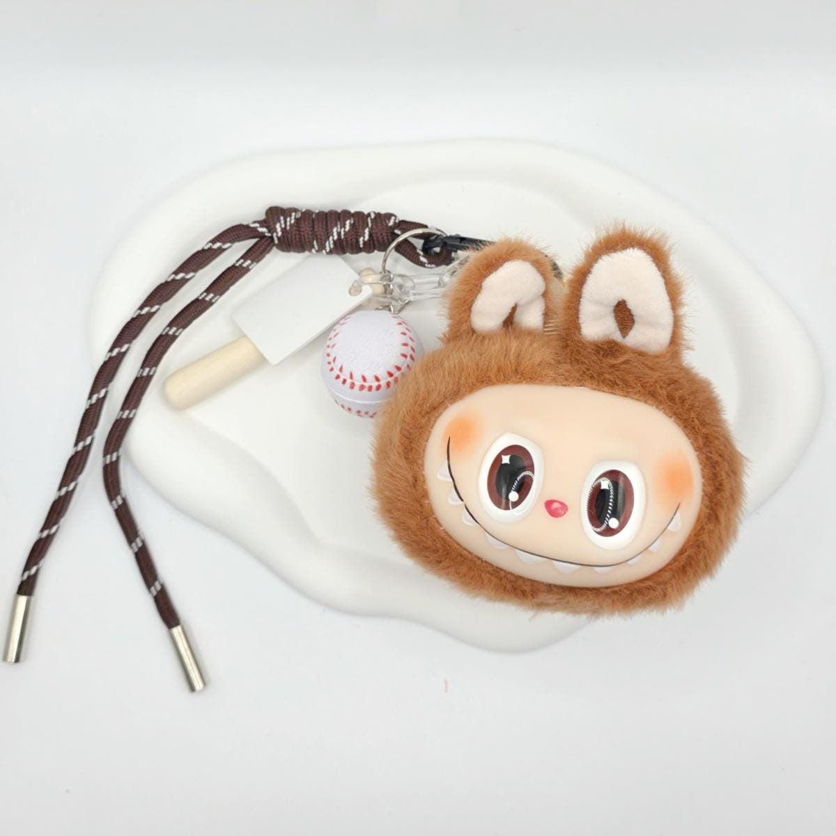 Handmade Cute face Labubu Plushy keychain, or bag charm Labubu head