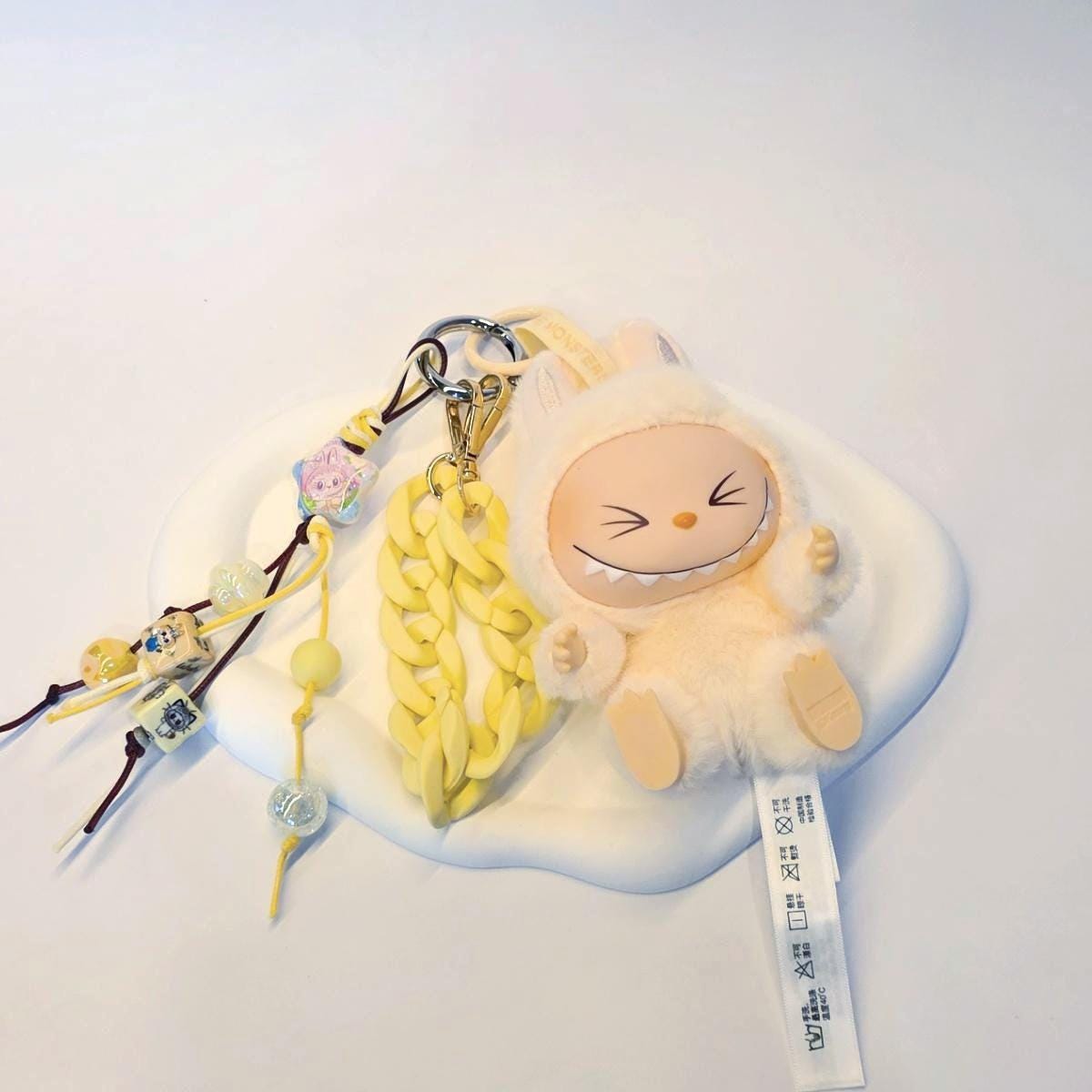 Handmade Labubu Plushy keychain, or bag charm Labubu head Mother's Day