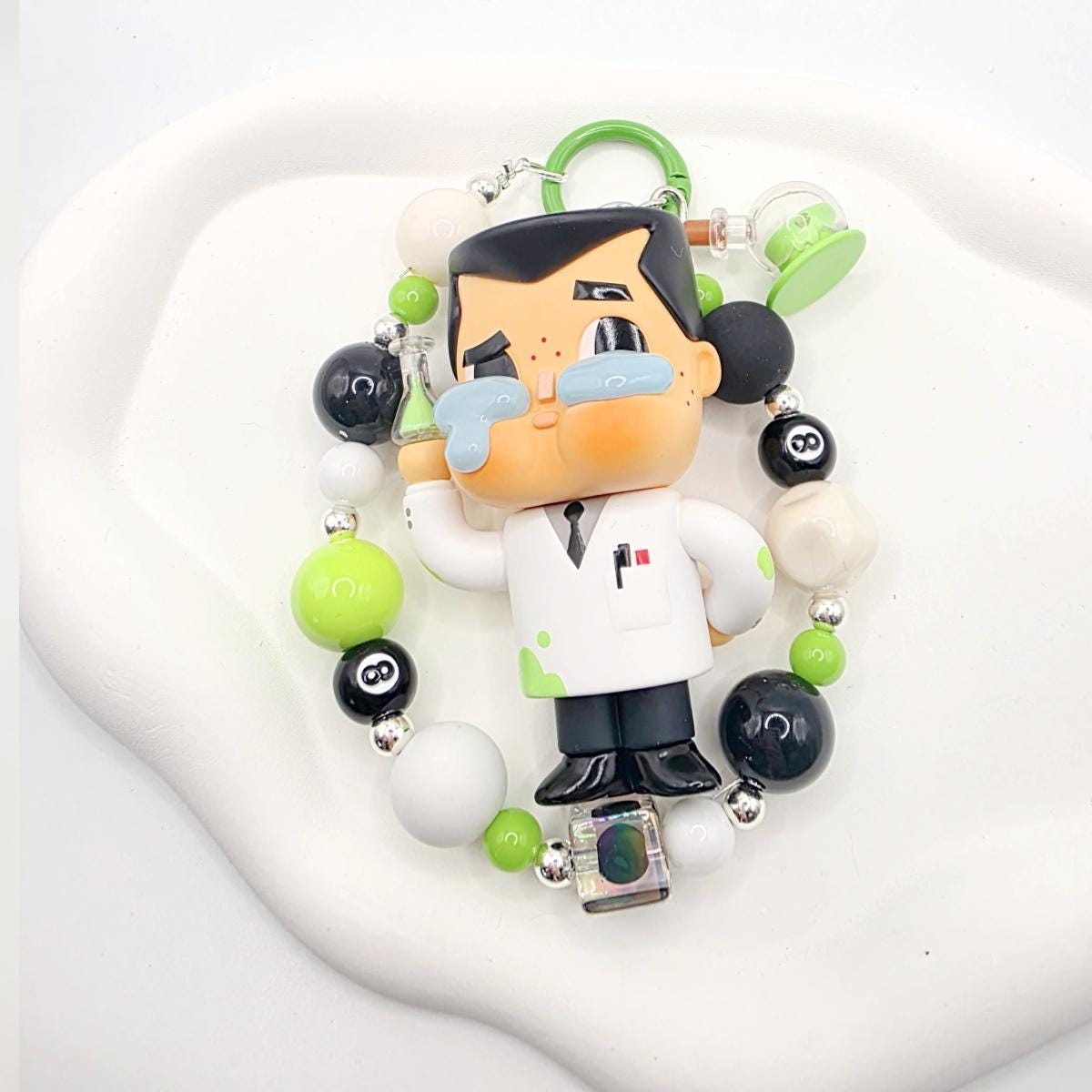 Authentic POPMART Crybaby keychain with beaded chain | phone or bag charm