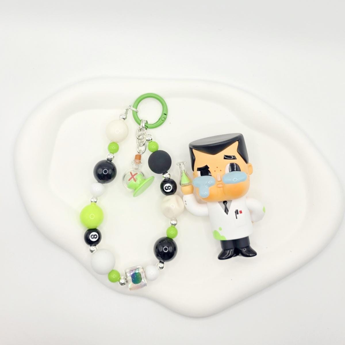 Authentic POPMART Crybaby keychain with beaded chain | phone or bag charm