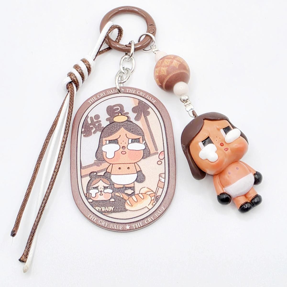 Crybaby Crying Again handmade medium sized bean beaded keychain or phone charm | Kawaii Japan | Cute Chain Gift