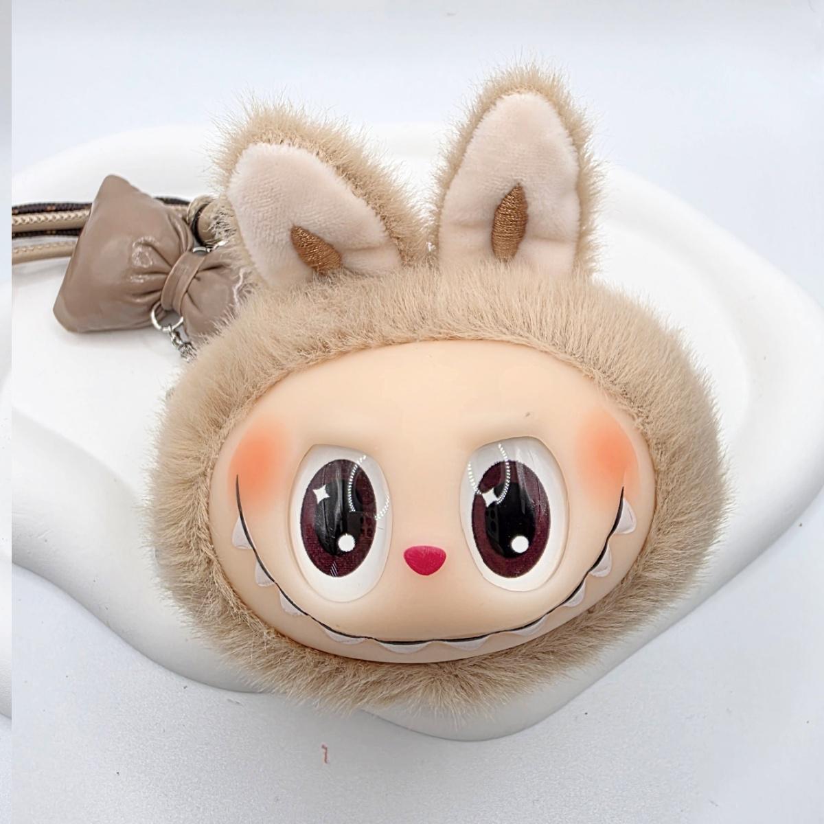 Handmade Cute face Labubu Plushy keychain, or bag charm Labubu head
