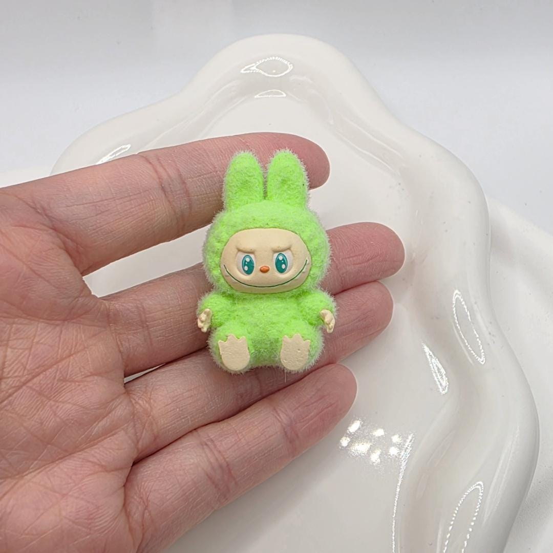 Labubu The Monsters soft short fur Bean! one-of-a-kind handmade pen!