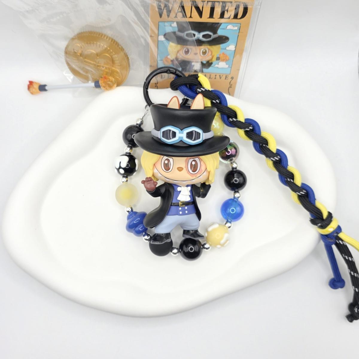 StudioNisy Blindbox Authentic POPMART Skull Panda Labu keychain with beaded chain | phone or bag charm
