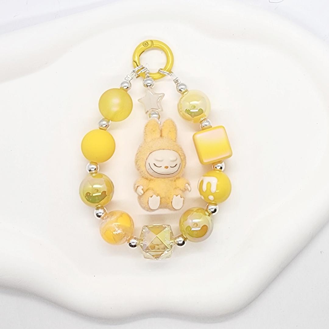 StudioNisy LABUBU Have a Seat The Monsters soft short fur Bean oneofakind - keychain or phone charm