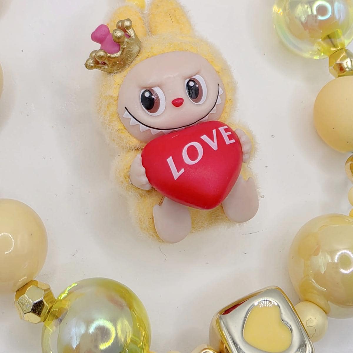 StudioNisy Handmade keychain/phone strap Labubu The Monsters LOVE POPMART Bean