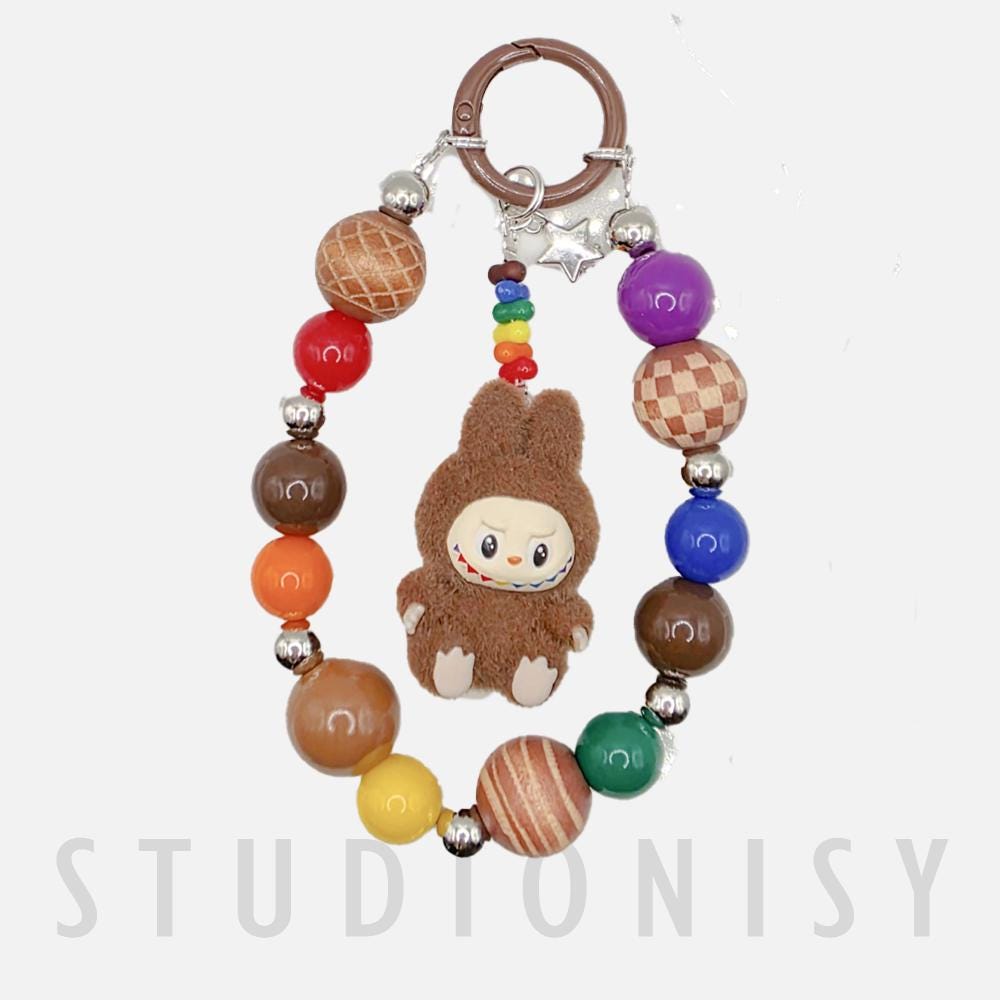 StudioNisy LABUYOGA The Monsters soft short fur Bean oneofakind handmade yoga lazy - keychain or phone charm