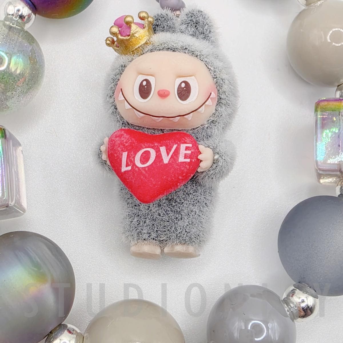 StudioNisy Handmade keychain/phone strap Labubu The Monsters LOVE POPMART Bean 2