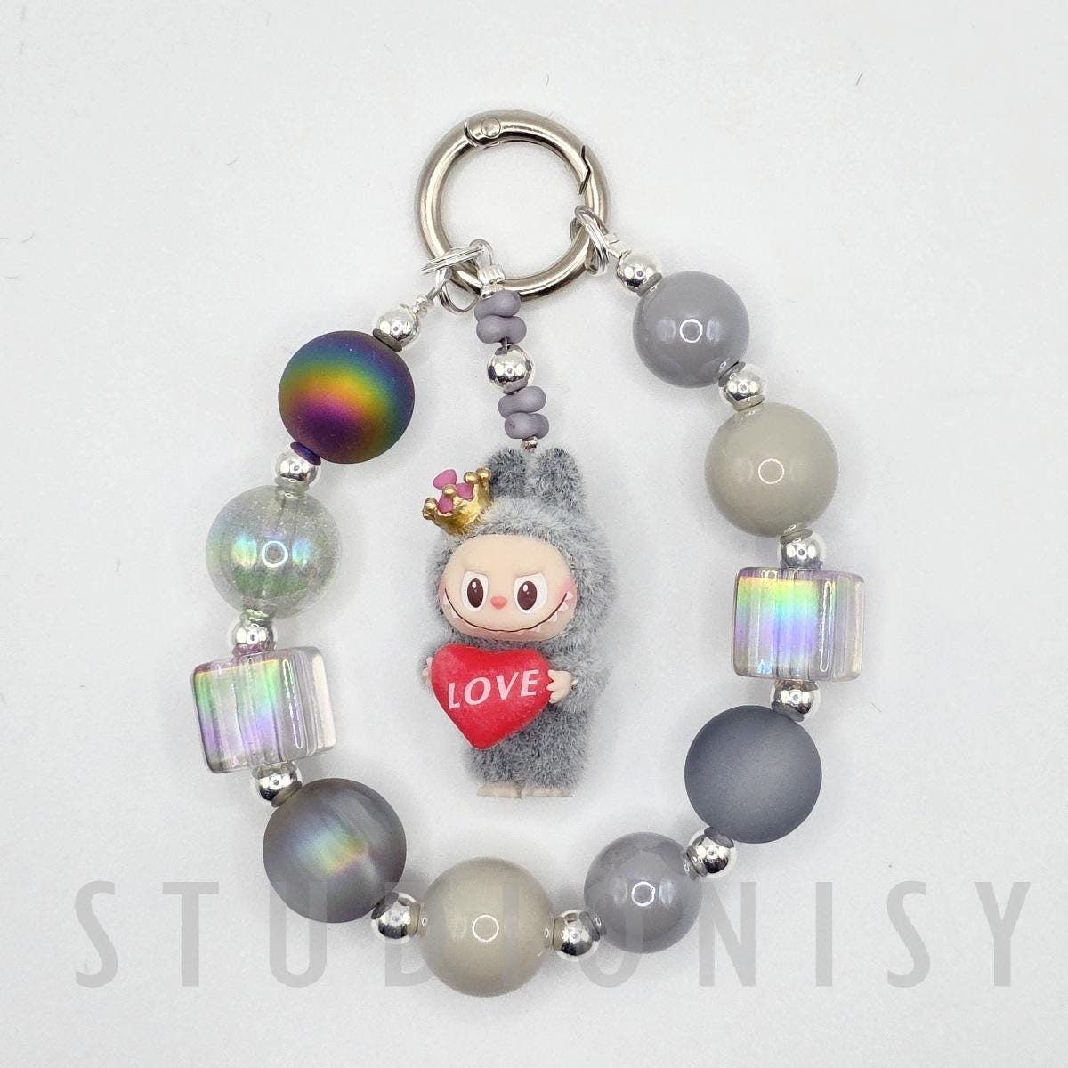 StudioNisy Handmade keychain/phone strap Labubu The Monsters LOVE POPMART Bean 2