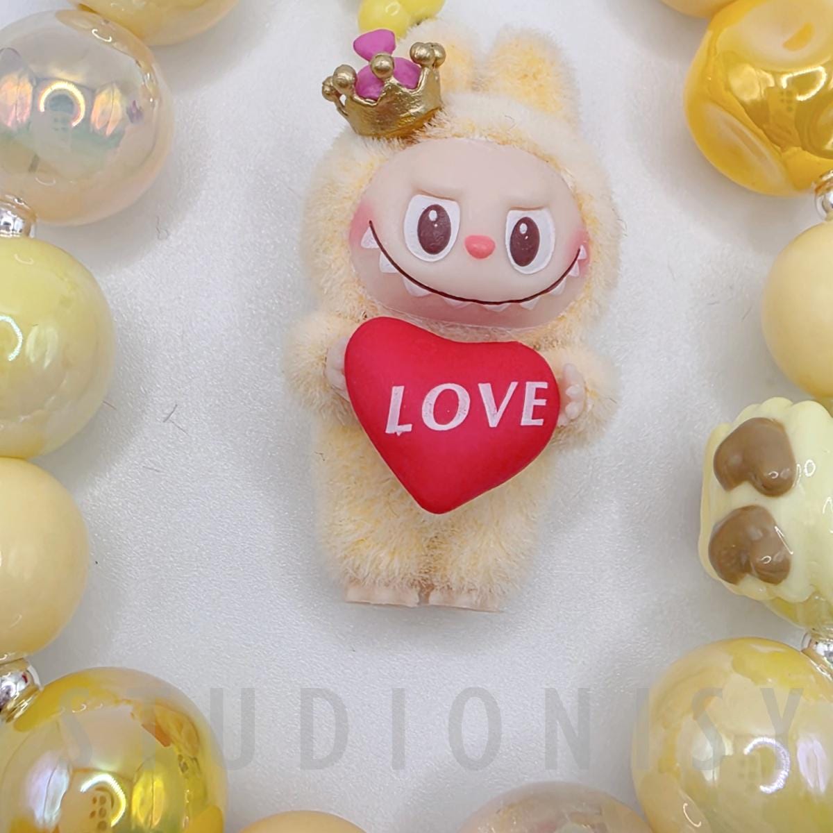 StudioNisy Handmade keychain/phone strap Labubu The Monsters LOVE POPMART Bean 2