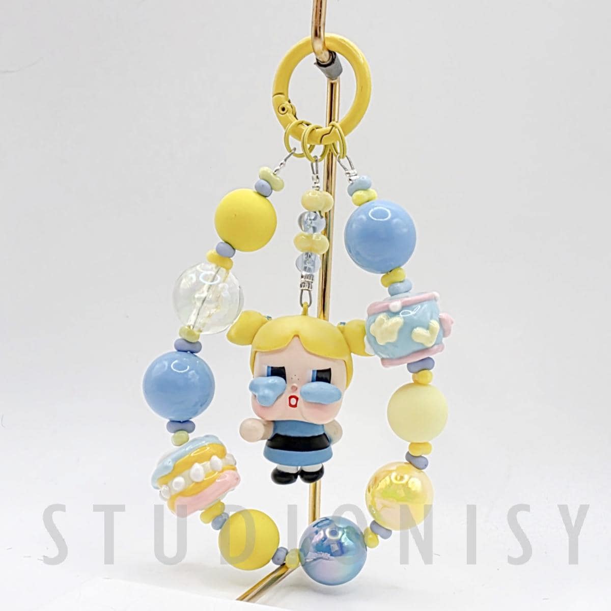 StudioNisy Handmade Crybaby Powerpuff beaded keychain or phone charm bag charm