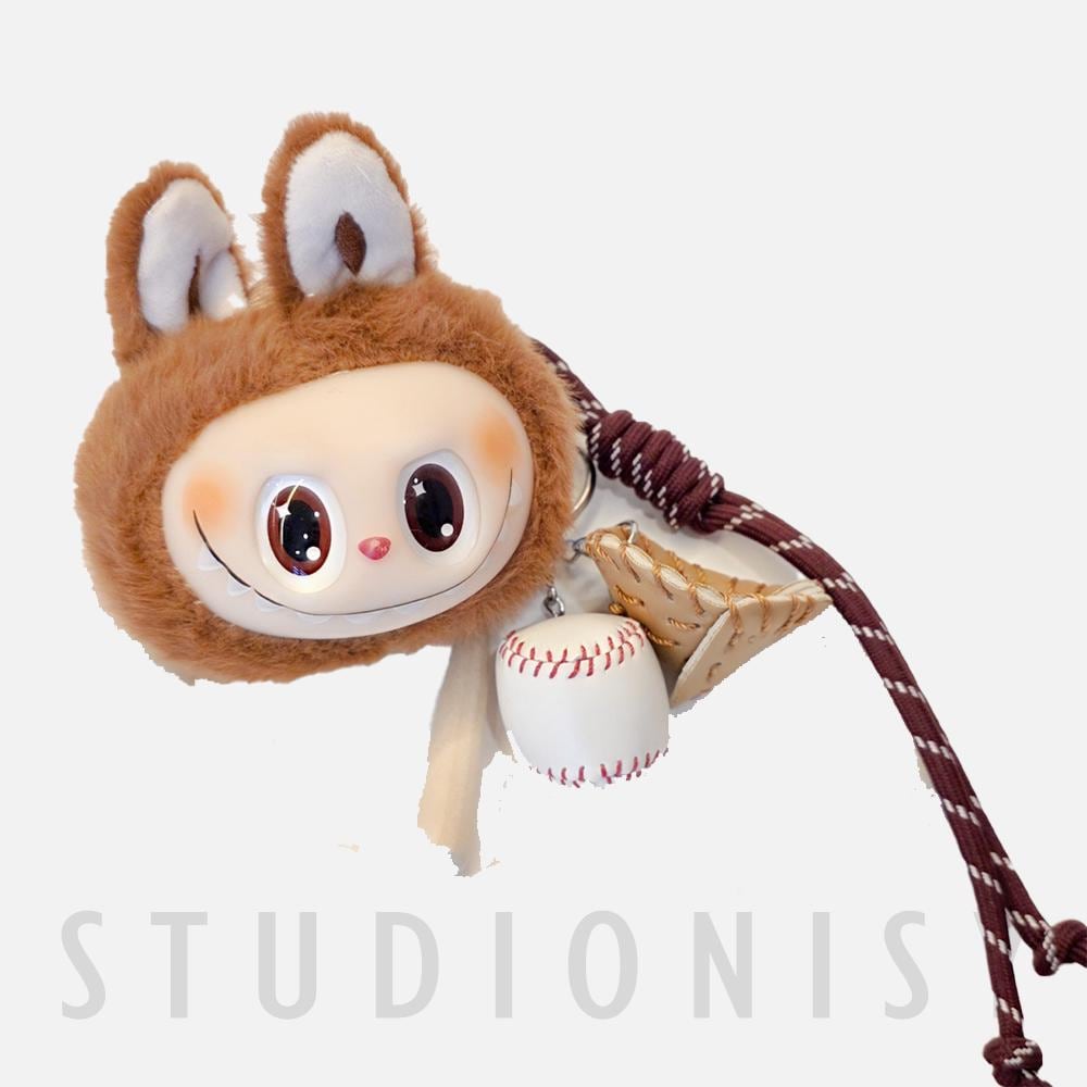 StudioNisy Handmade Cute face Labubu Head Plushy keychain or bag charm Labubu