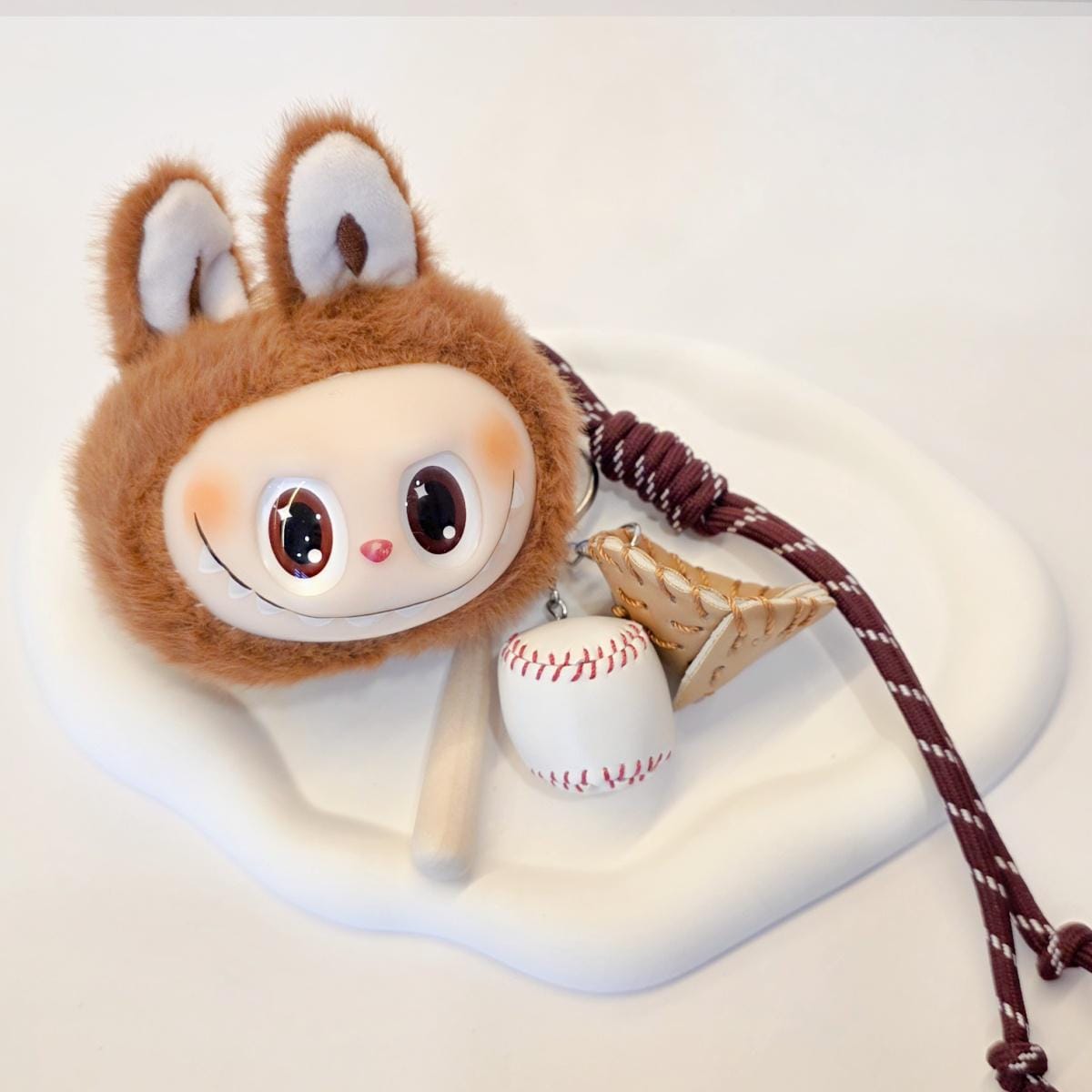 StudioNisy Handmade Cute face Labubu Head Plushy keychain or bag charm Labubu